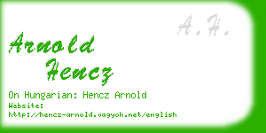 arnold hencz business card